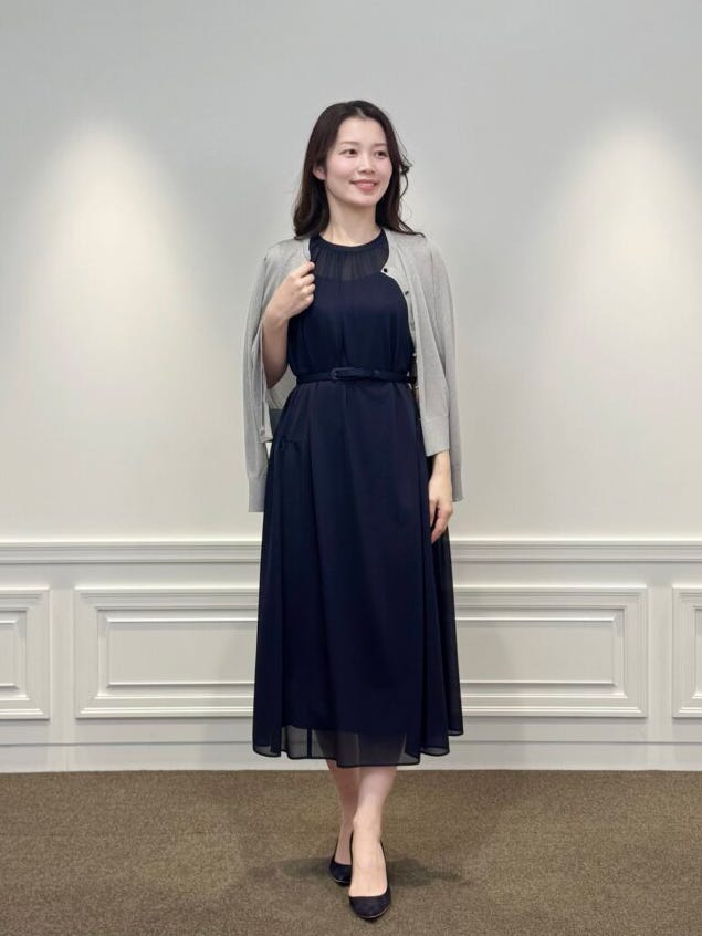 ドライシアーベルト付ギャザーワンピース: M-PREMIER公式通販｜m-i-d e