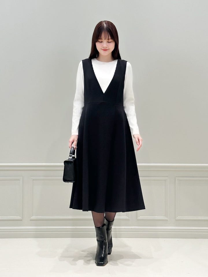 ニットジョーゼットVネックジャンパースカート: AVENIRETOILE公式通販