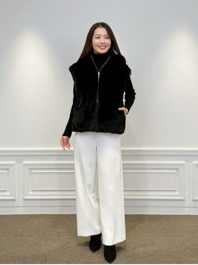 フェイクファージップアップフーディベスト: M-premierBLACK公式通販