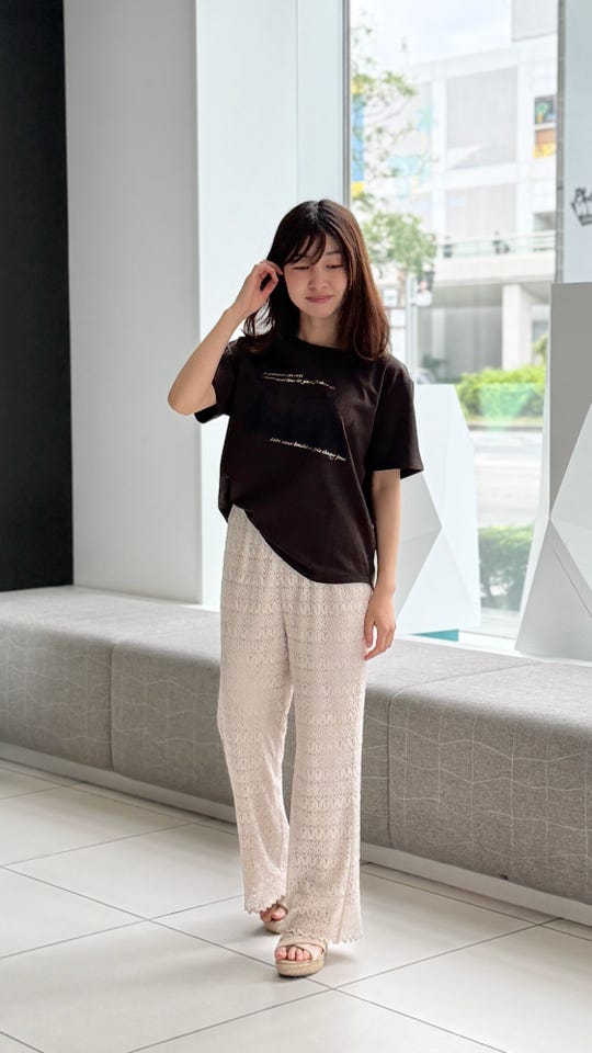 Coeur sucre 透かし編みレースレイヤードパンツ クールシュクレ（COEUR