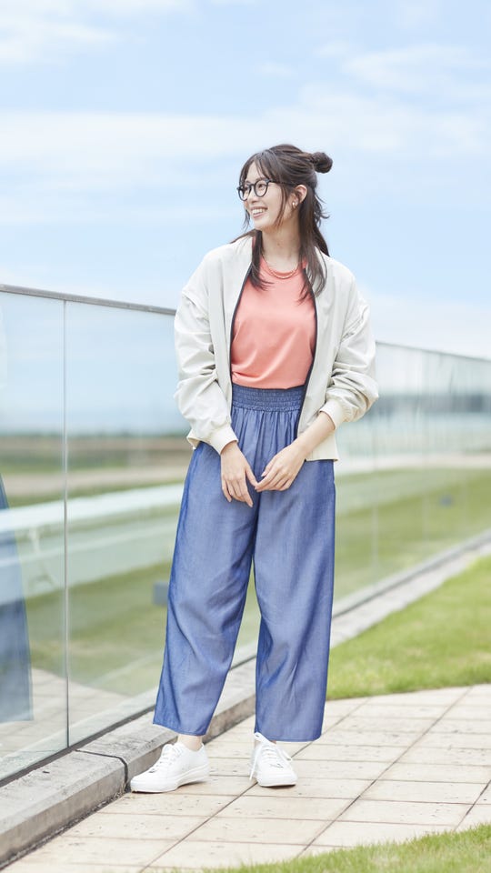 day to day スラブ素材のセミワイドパンツ day to day - QVC.jp