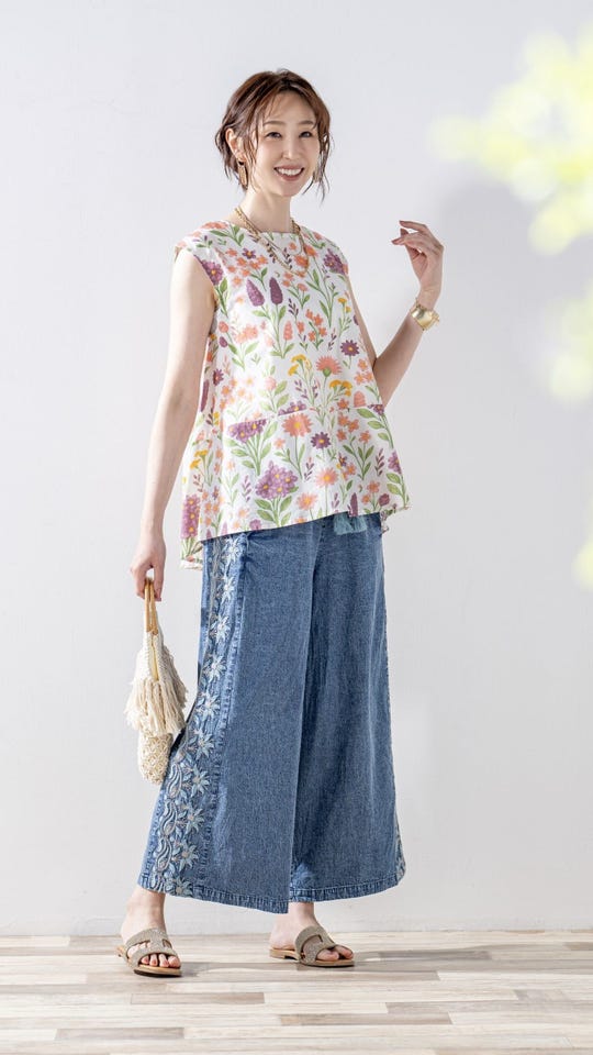 myM インド綿花柄ノースリーブチュニック マイエム（myM） - QVC.jp