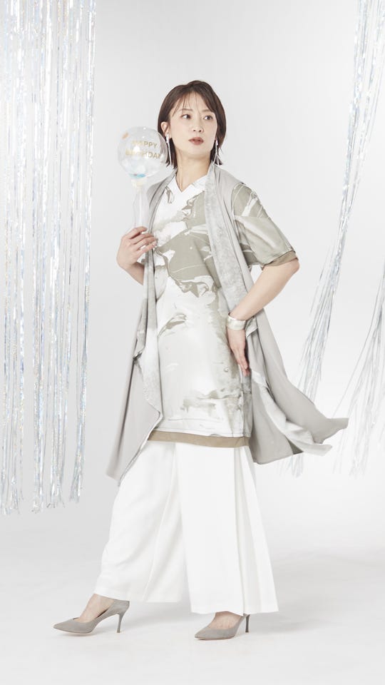 BOUTIQUE JUNKO ブラシストロークジャガードニットチュニック