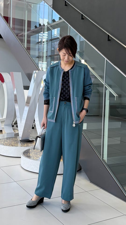 PCD ラメモダンラインのバレルレッグカーブパンツ ピエール カルダン