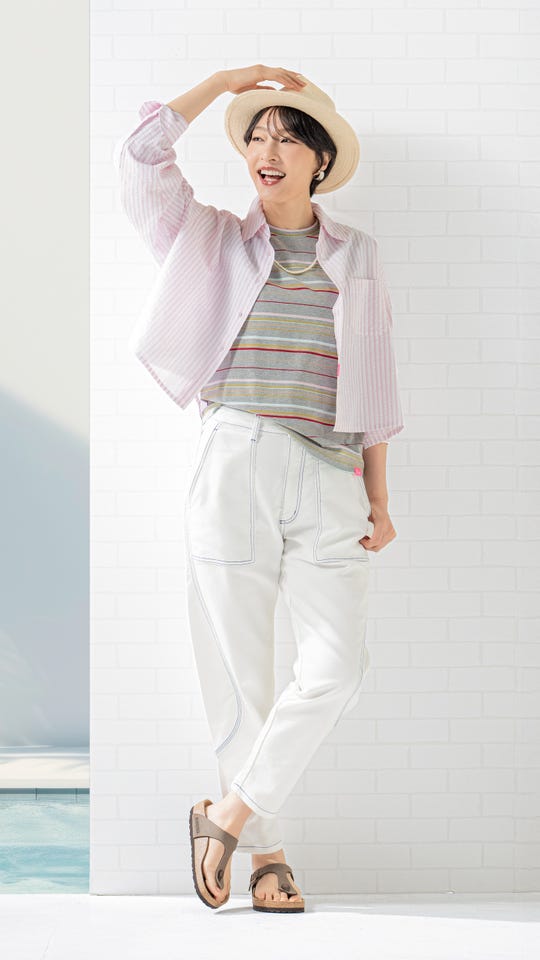 KiKKi カーブラインステッチデニムパンツ キッキ（KiKKi） - QVC.jp
