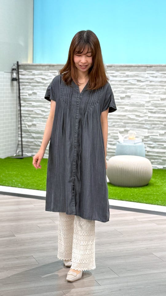 【極美品】マカナナキャシー ストレッチ チュニック ワンピース 1 XL Makana na Kathy ホウチュニック マカナナキャシー（Makana na Kathy