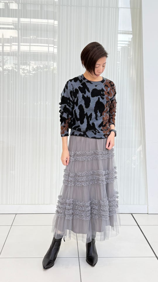 M17739 未使用　アンドラブ　撥水を施したティアードコート　ブラック　3L M17739 未使用 アンドラブ 撥水を施したティアードコート ブラック 3L