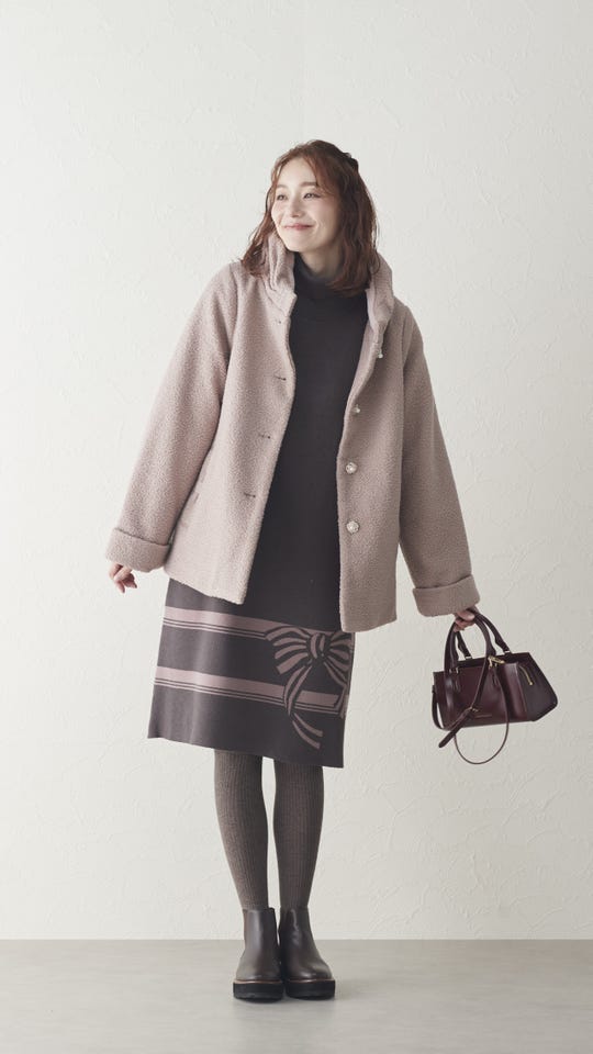 anatelier 取り外せる衿 2WAYジャガードコート アナトリエ（anatelier