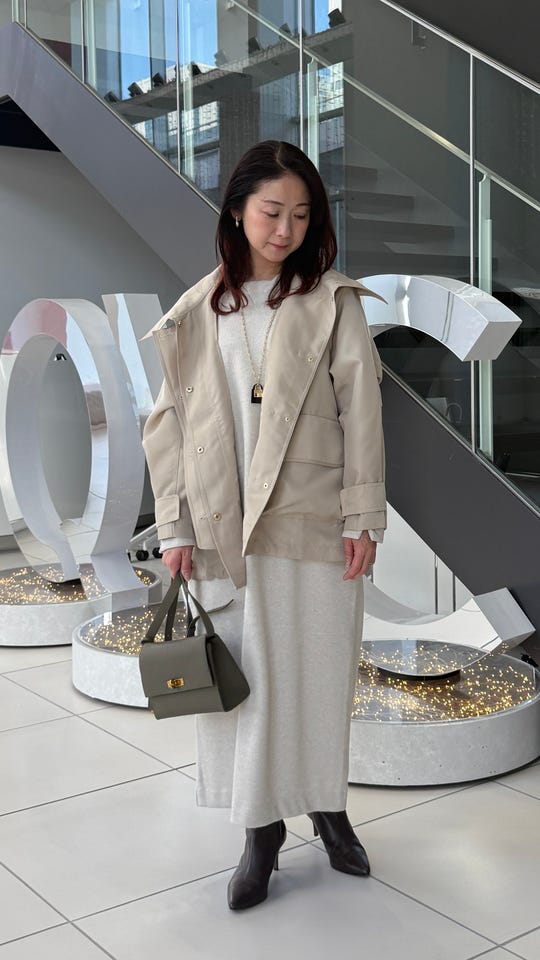 PCD ジャカードラインのモダンニットワンピース ピエール カルダン