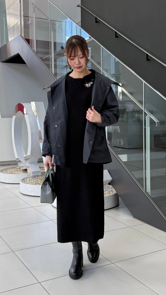 PCD ジャカードラインのモダンニットワンピース ピエール カルダン