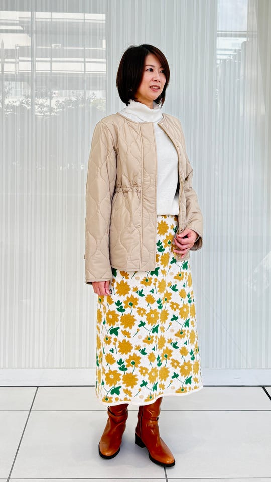 PCD 麻調素材のカラーブロッキングワンピース ピエール カルダン