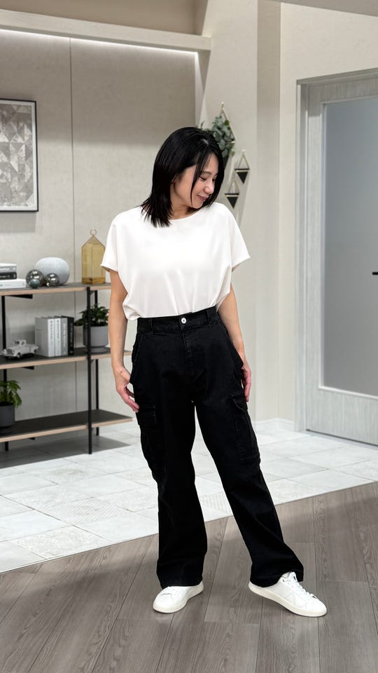 パンツ kiki KiKKi パネル切替カーブデニムパンツ キッキ（KiKKi） - QVC.jp