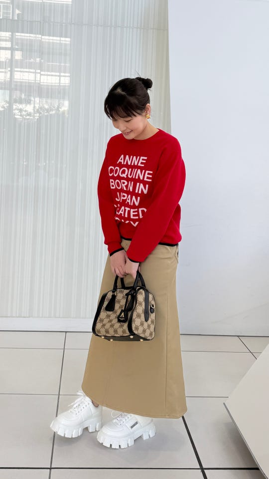 Anne Coquine チンツ加工ストレッチスキニーパンツ アンコキーヌ