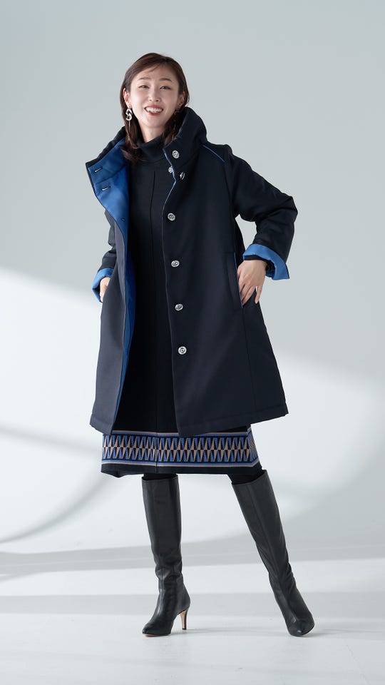 PCD ジャカードラインのモダンニットワンピース ピエール カルダン