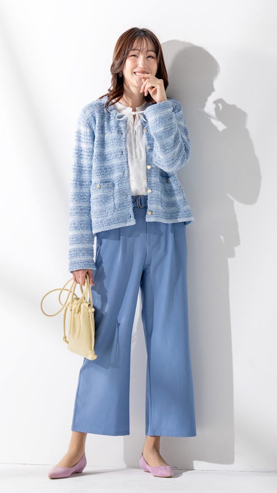 PERSONS 選べる股下フラワーパッチデニムキャットパンツ パーソンズ