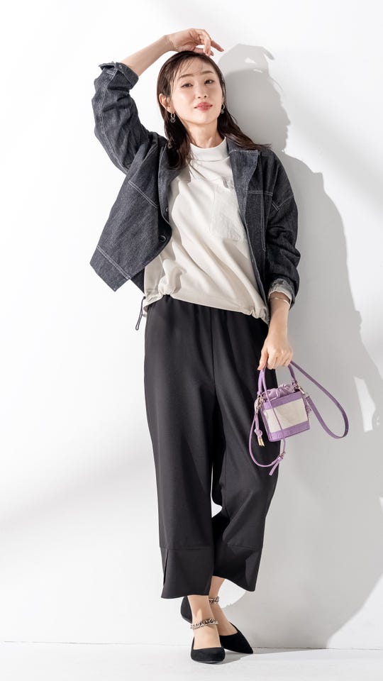 Anne Coquine コアスパンヤーンニットジップアップブルゾン