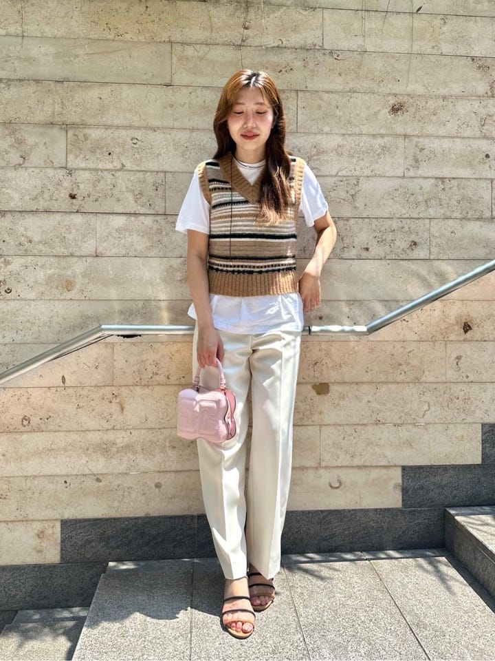 GANNI/ガニー】ニットベスト Soft Wool Stripe Vest K2236(トップス