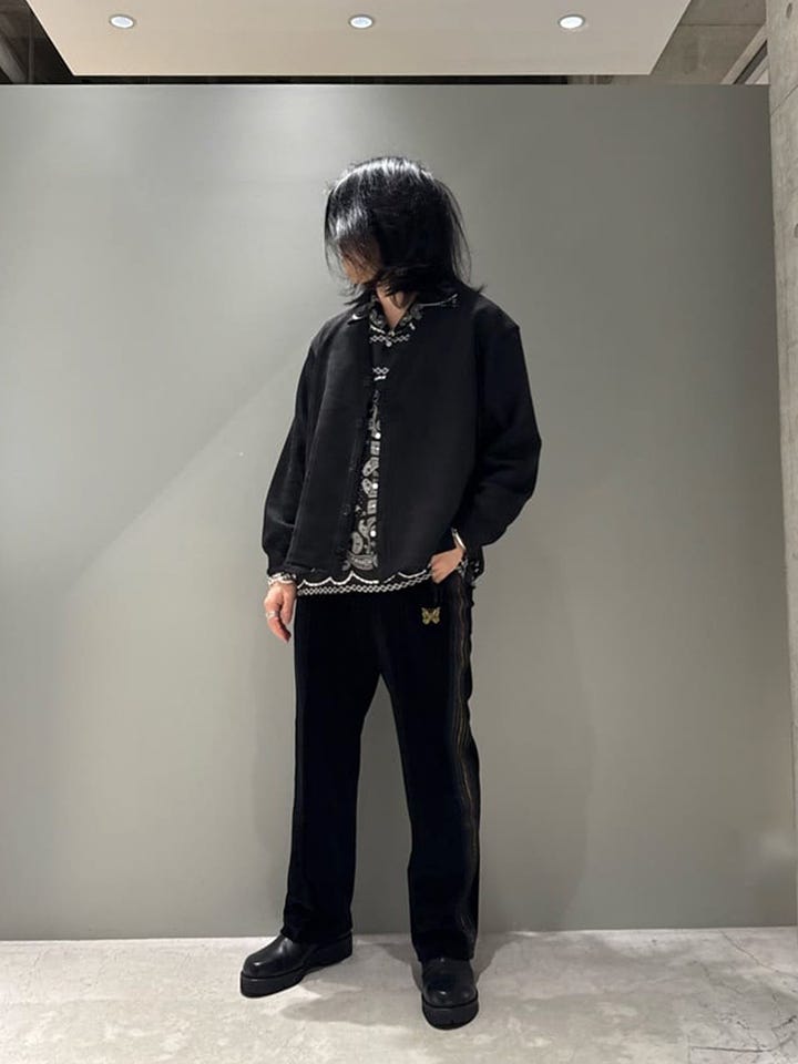 NOMA t.d. 総柄セットアップ 長袖シャツ ショートパンツ 日本製 NOMA t.d./ノーマティーディー】× Needles Papillon Open Collar Shirt