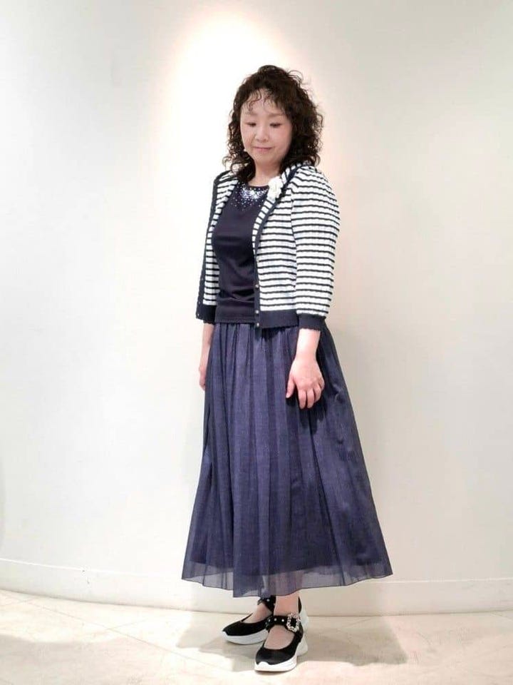 デニムプリント エアリープリーツスカート(スカート)｜TO BE CHIC