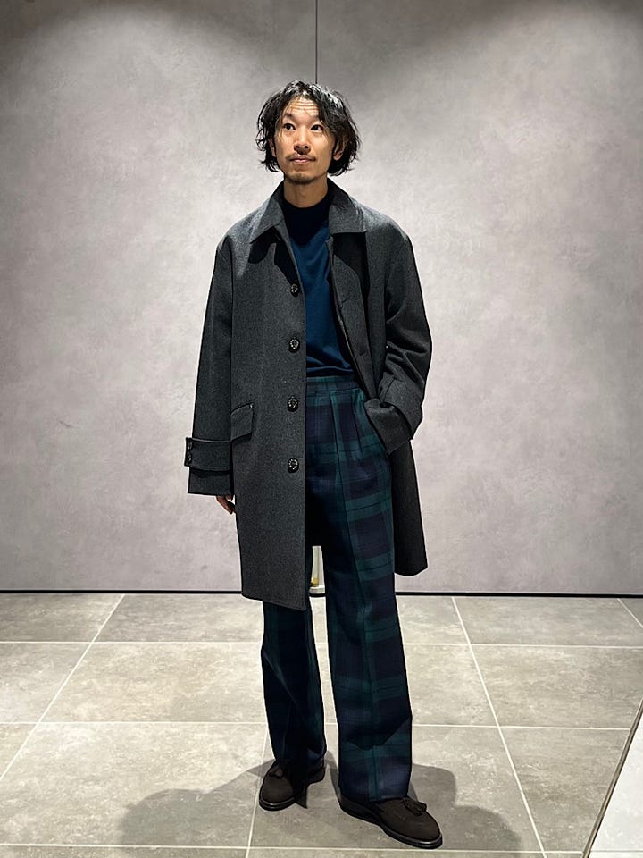 SHIPS: ポリエステル/ウール ヘリンボーンツイード リバーシブル