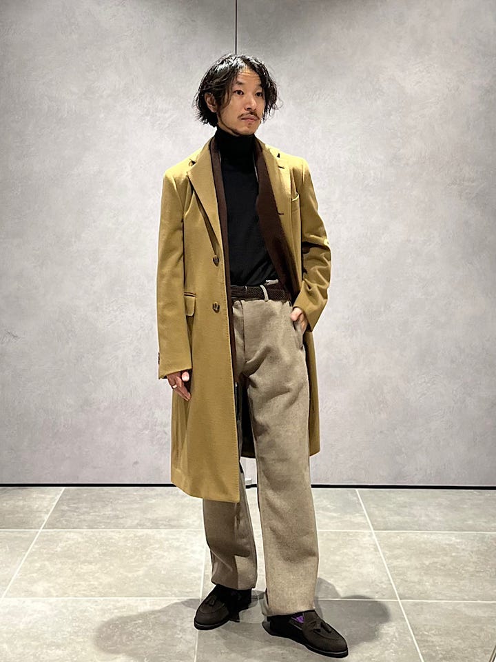 SHIPS: ポリエステル/ウール ヘリンボーンツイード リバーシブル