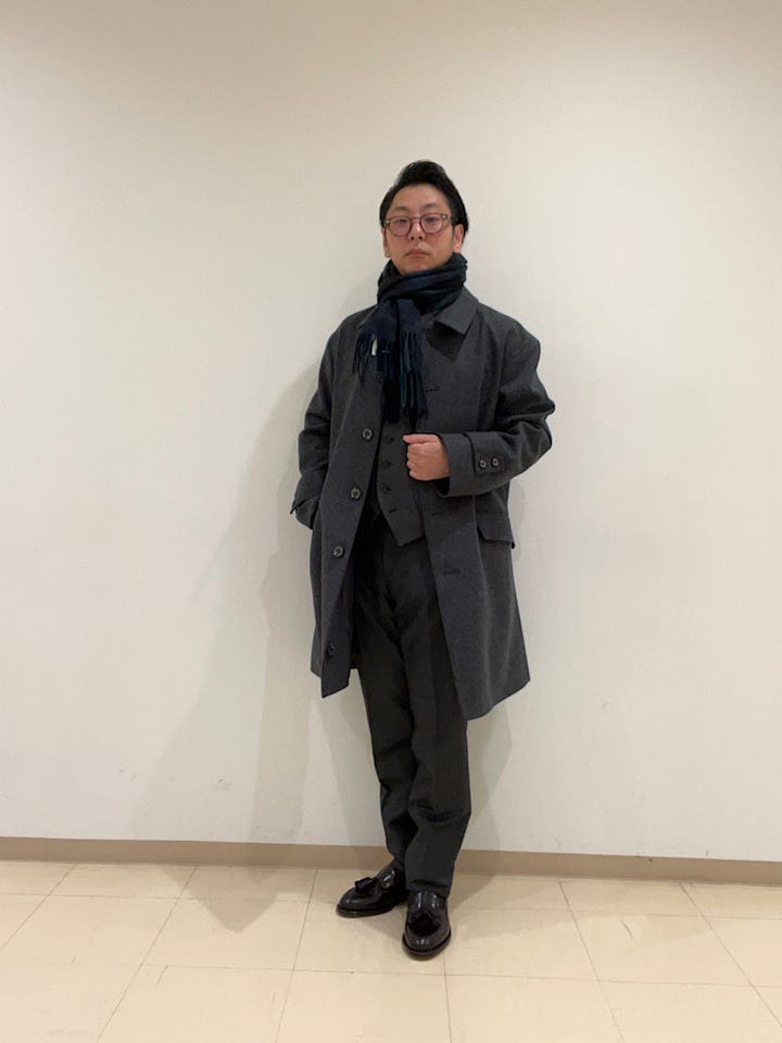 SHIPS: ポリエステル/ウール ヘリンボーンツイード リバーシブル