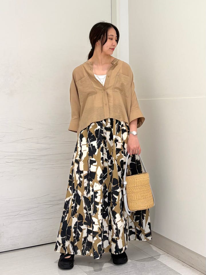 SHIPS any♡ドットバンドカラープ リーツ ロングワンピース♡手洗い可能 SHIPS any:〈手洗い可能〉ドット バンドカラー フレンチ プリーツ