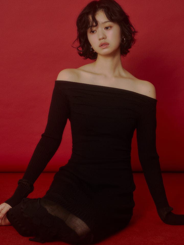 SLY | OFF SHOULDER KNIT ワンピース (ワンピース(ミニ・ミディアム