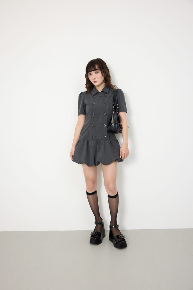 SLY | 【SNSで話題！】DOUBLE BUTTON BALLOON ショートワンピース