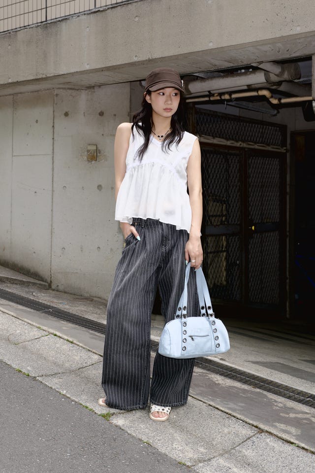 LAGUA GEM | STRIPE TUCK WIDE デニム (ワイド ) |SHEL'TTER WEBSTORE
