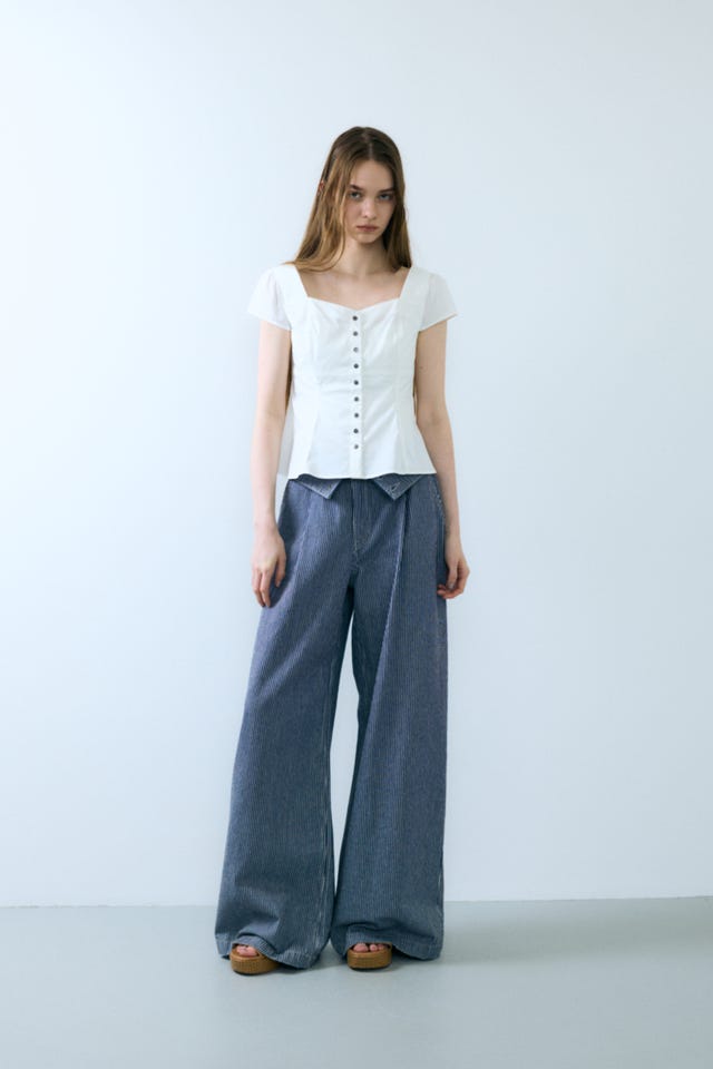 MOUSSY | BUTTON UP FITTED ブラウス (シャツ・ブラウス ) |SHEL