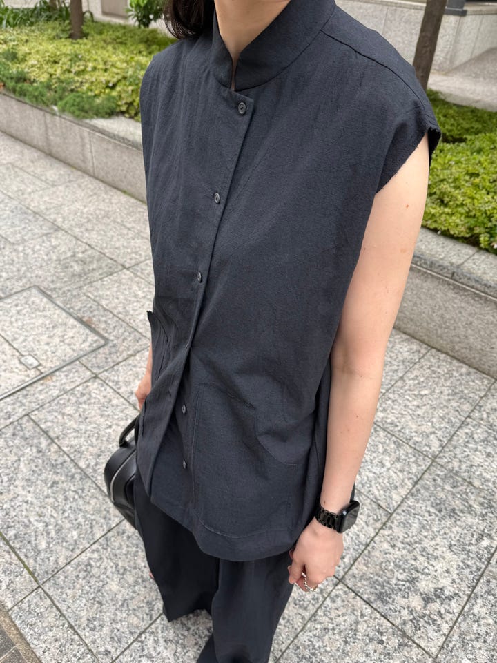 RIM.ARK | Linen mix box vest (SHIRTS & BLOUSES ) |RIM.ARK ONLINE STORE