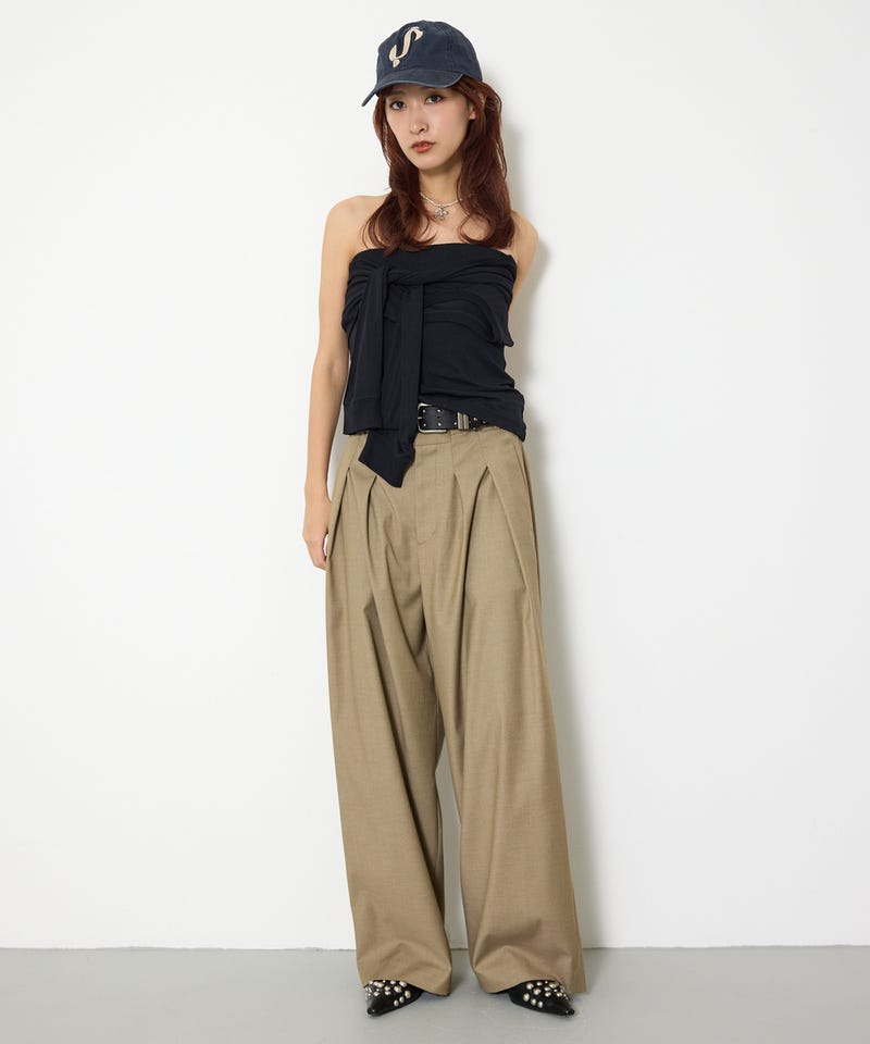 THROW by SLY | 【THROW】L／W TUCK WIDE トラウザー (パンツ ) |SHEL