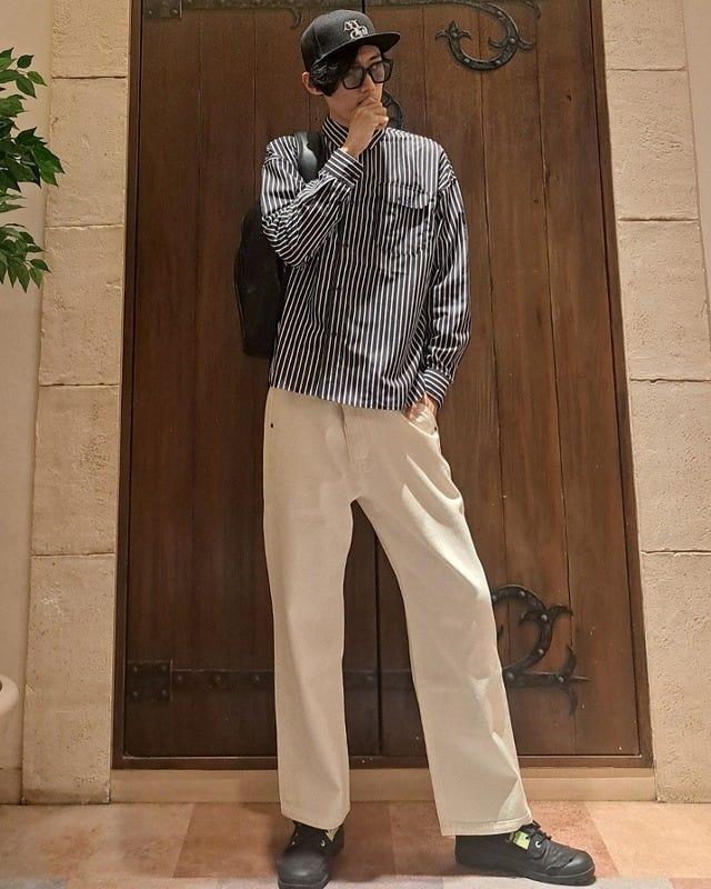 ビッグシルエット ストライプ シャツ