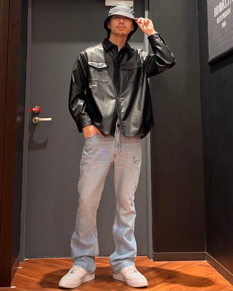 PU レザーシャツ