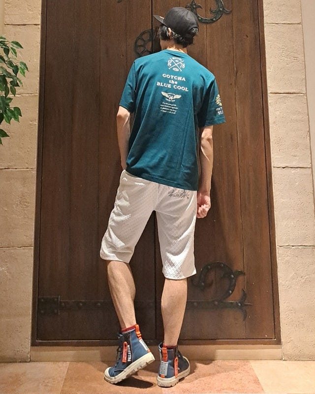 ヴァーティカルブリスタージャカードイージーショーツコーデ