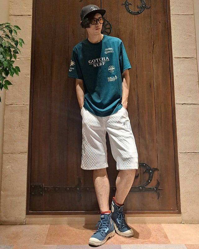 ヴァーティカルブリスタージャカードイージーショーツコーデ