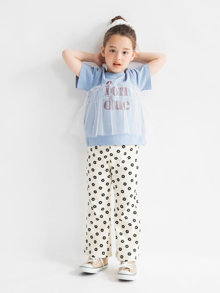 WEB限定/DRC】チュールドッキング半袖Tシャツ 2026春夏 ｜子供服