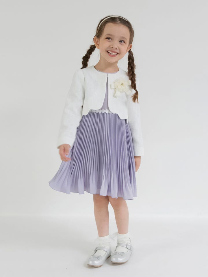 ふぇり子様 フォーマル】ジャケット＋裾プリーツワンピース＋コサージュ 3点