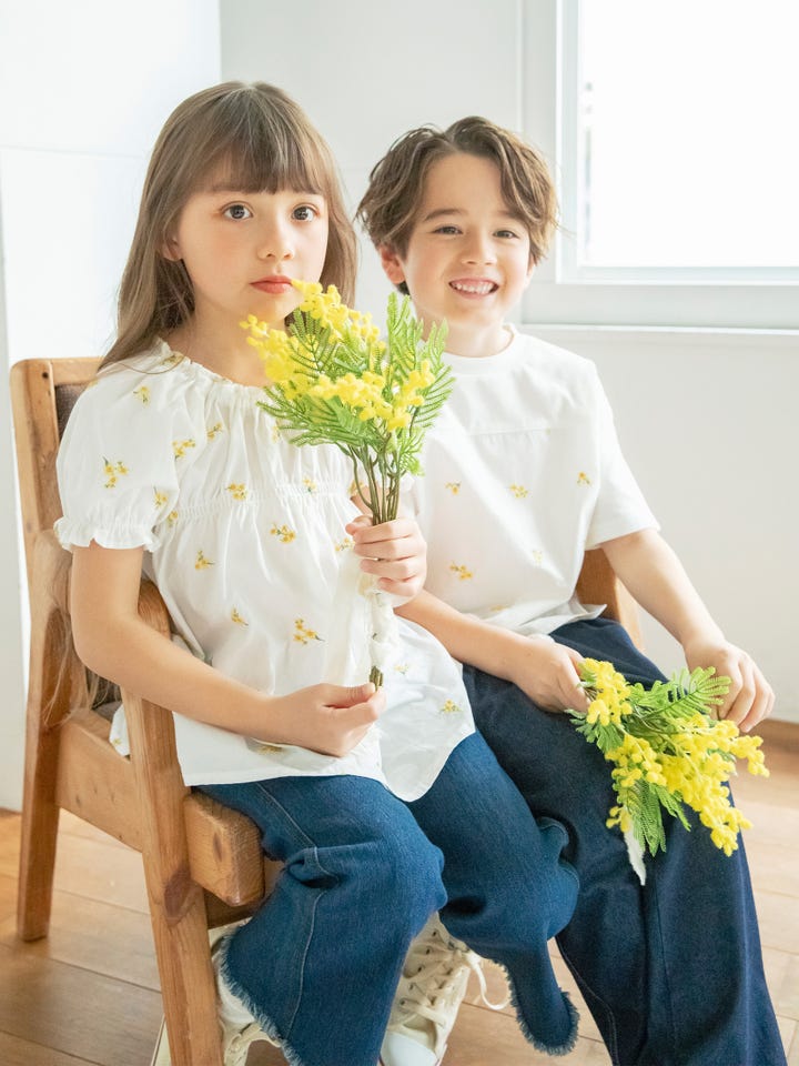 おそろい】花刺しゅう半袖シャツ 2026春夏 ｜子供服&ベビー服