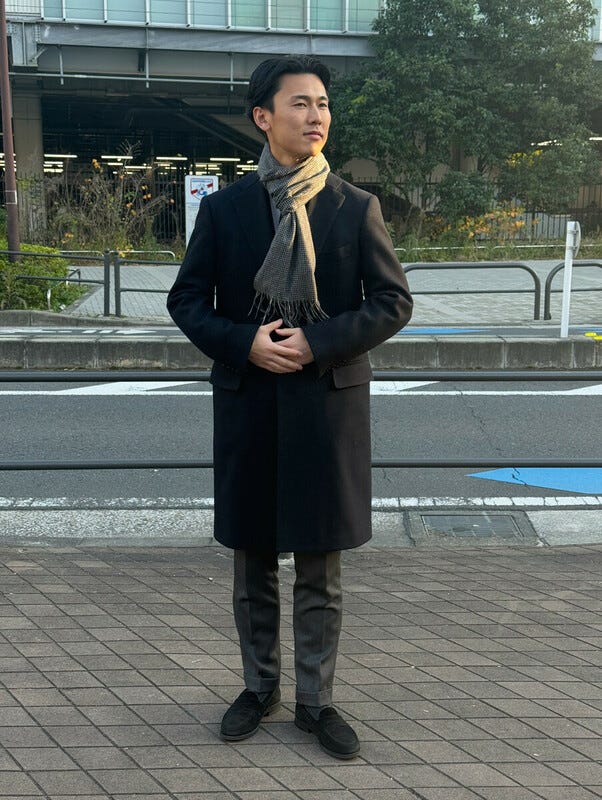 ウールチェスターコート(XL(50) ブルー系): メンズ｜メーカーズシャツ