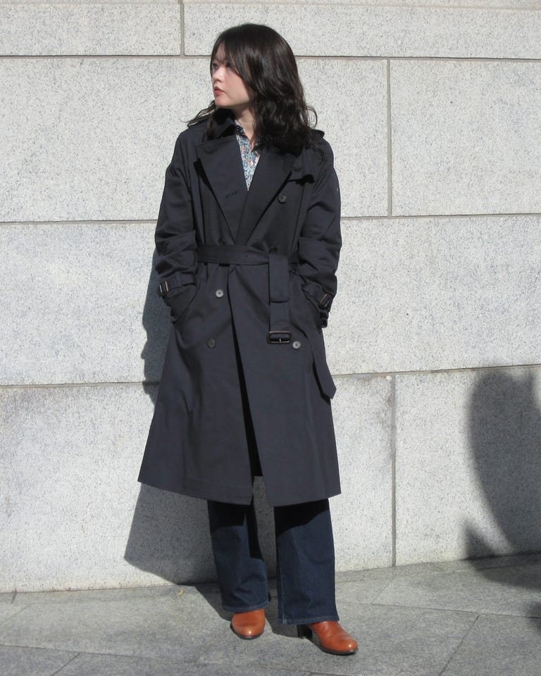 トレンチコート(38サイズ ブルー系): レディース｜メーカーズシャツ