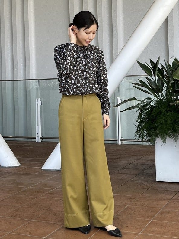 ラッフルフリルブラウス(40サイズ 黒): レディース｜メーカーズシャツ