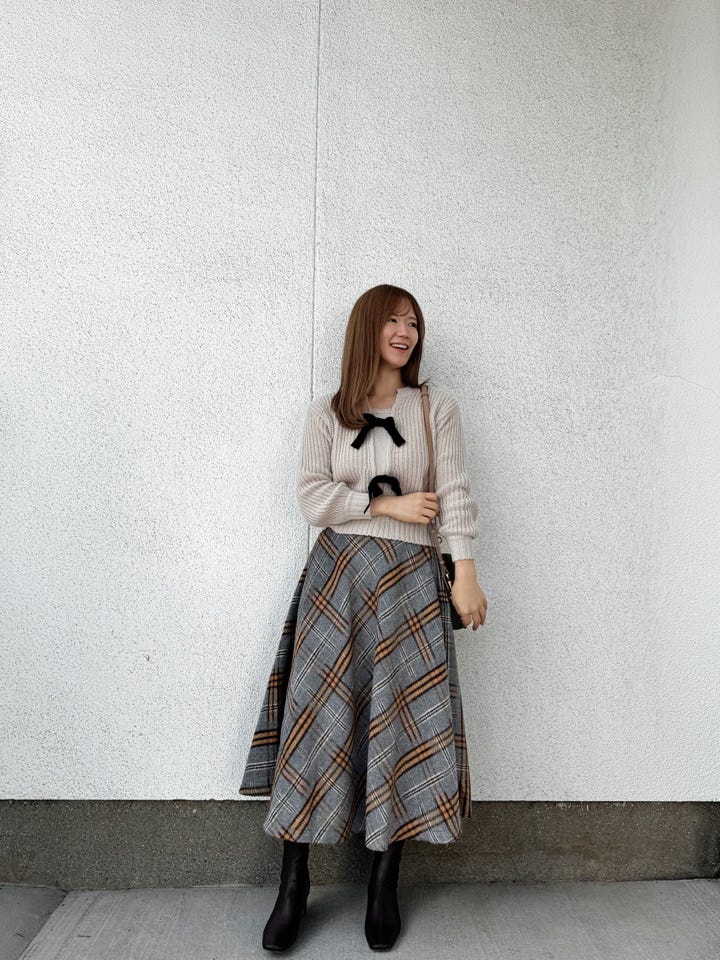 Winter-SALE タータンチェック フレア スカート le reve vaniller 全2