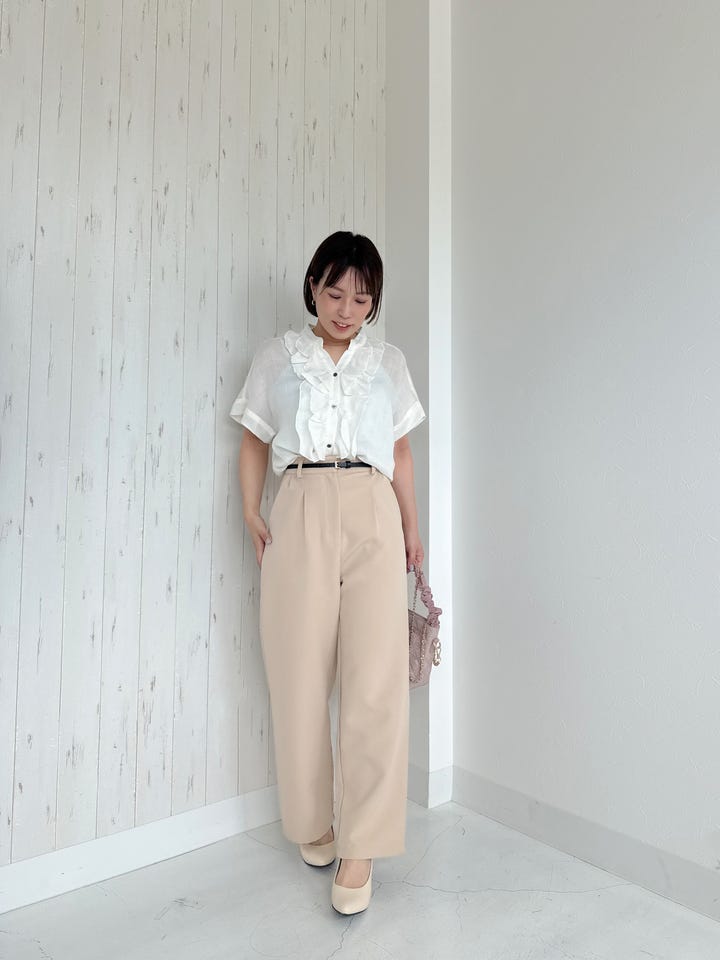 ベルト付き ワイド パンツ le reve vaniller 全3色｜lvn711-2192【1
