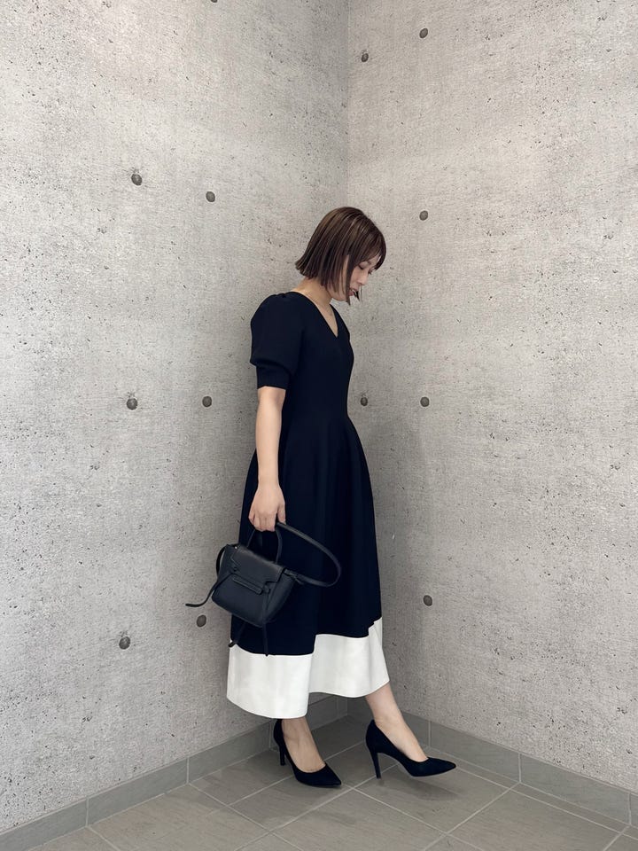 ホールガーメント 半袖 パフスリーブ ワンピース Liala×PG