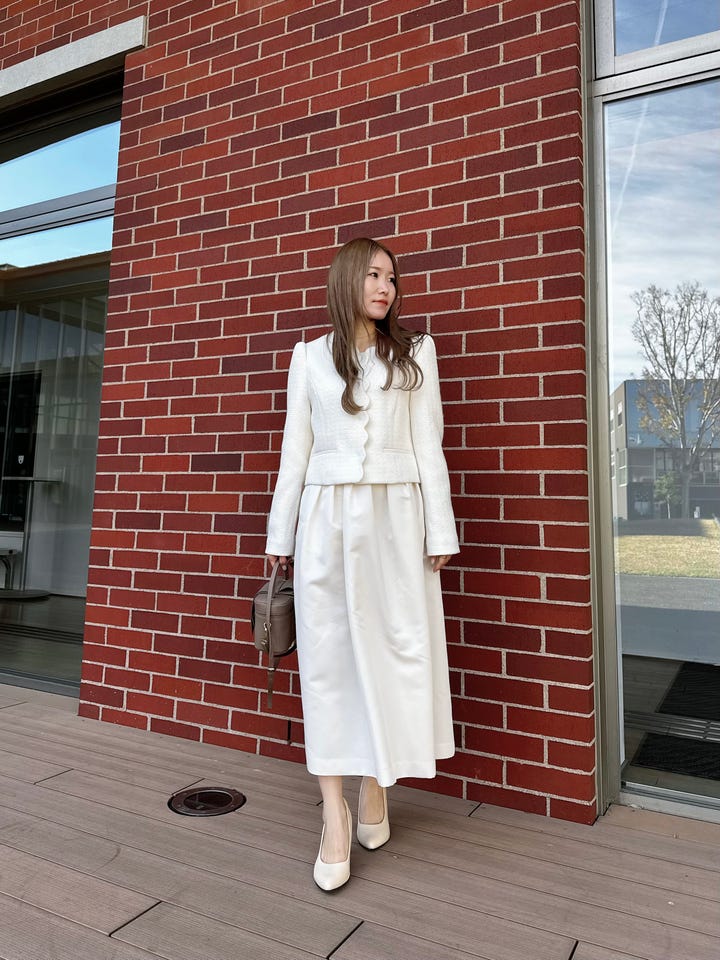 オケージョン スカラップ Vネック ショート ジャケット Liala×PG 全3色