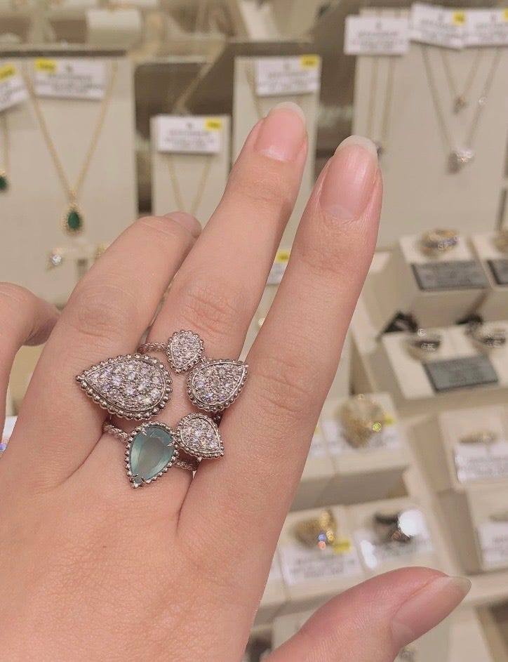 JRG03137 セルパンボエム（スモール） アクアプレーズ リング 中古