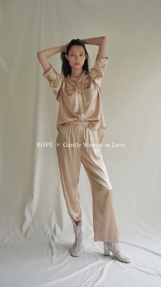 ROPÉ(ロペ) / GWIL SILK SATIN SHIRT｜シルクサテンシャツ (トップス