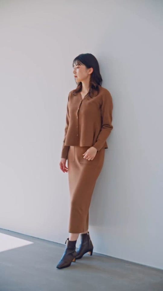 ROPÉ(ロペ) / [美人スカート]ウール混ニットポケット付きタイト